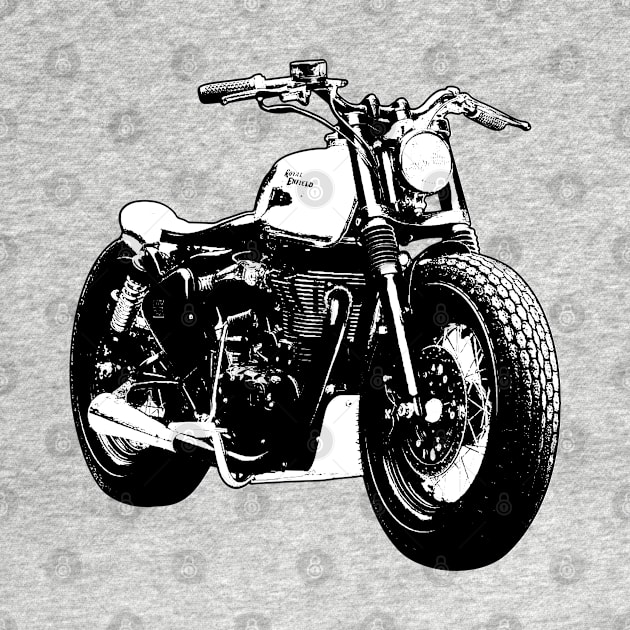 Classic 500 Bike Custom Bobber Black and White by KAM Std